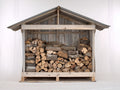 Abri à bûches - Bois - 180x70x175 cm - Gris clair-Bois naturel - Style rustique
