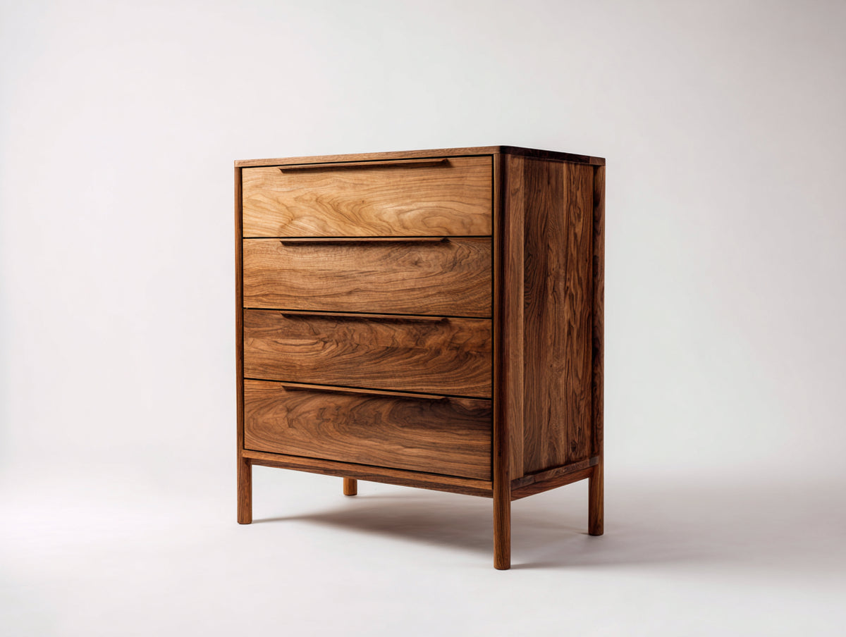 Table de chevet - Bois - 68 x 42 x 88 cm - Noyer - Style moderne