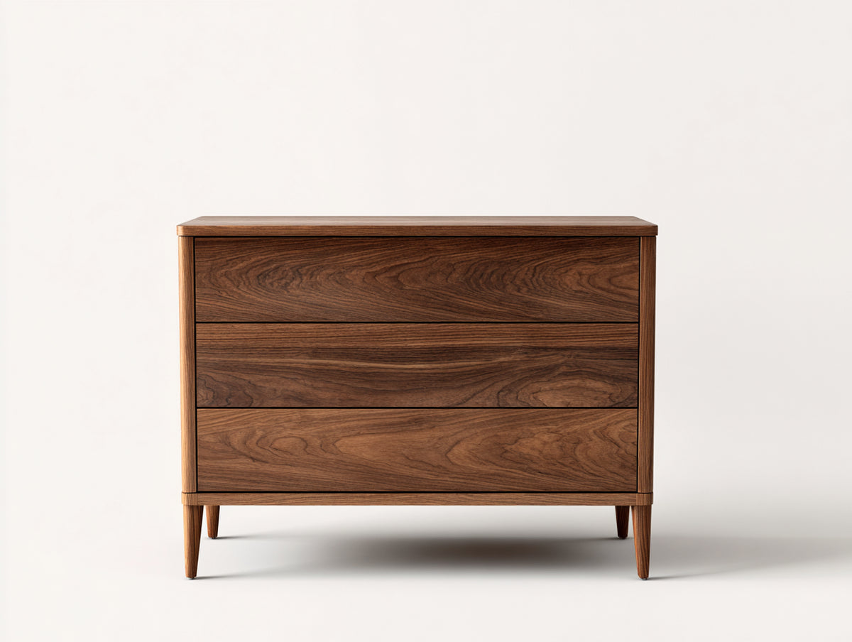 Table de chevet - Bois - 80 x 40 x 70 cm - Noyer - Style moderne