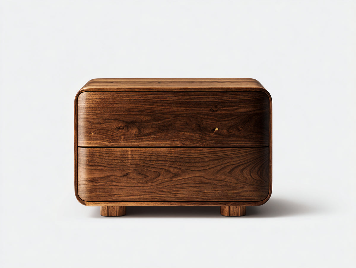 Table de chevet - Bois - 60 x 40 x 50 cm - Noyer - Style minimaliste
