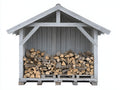Abri à bûches - Bois - 180x80x180 cm - Gris clair - Style rustique