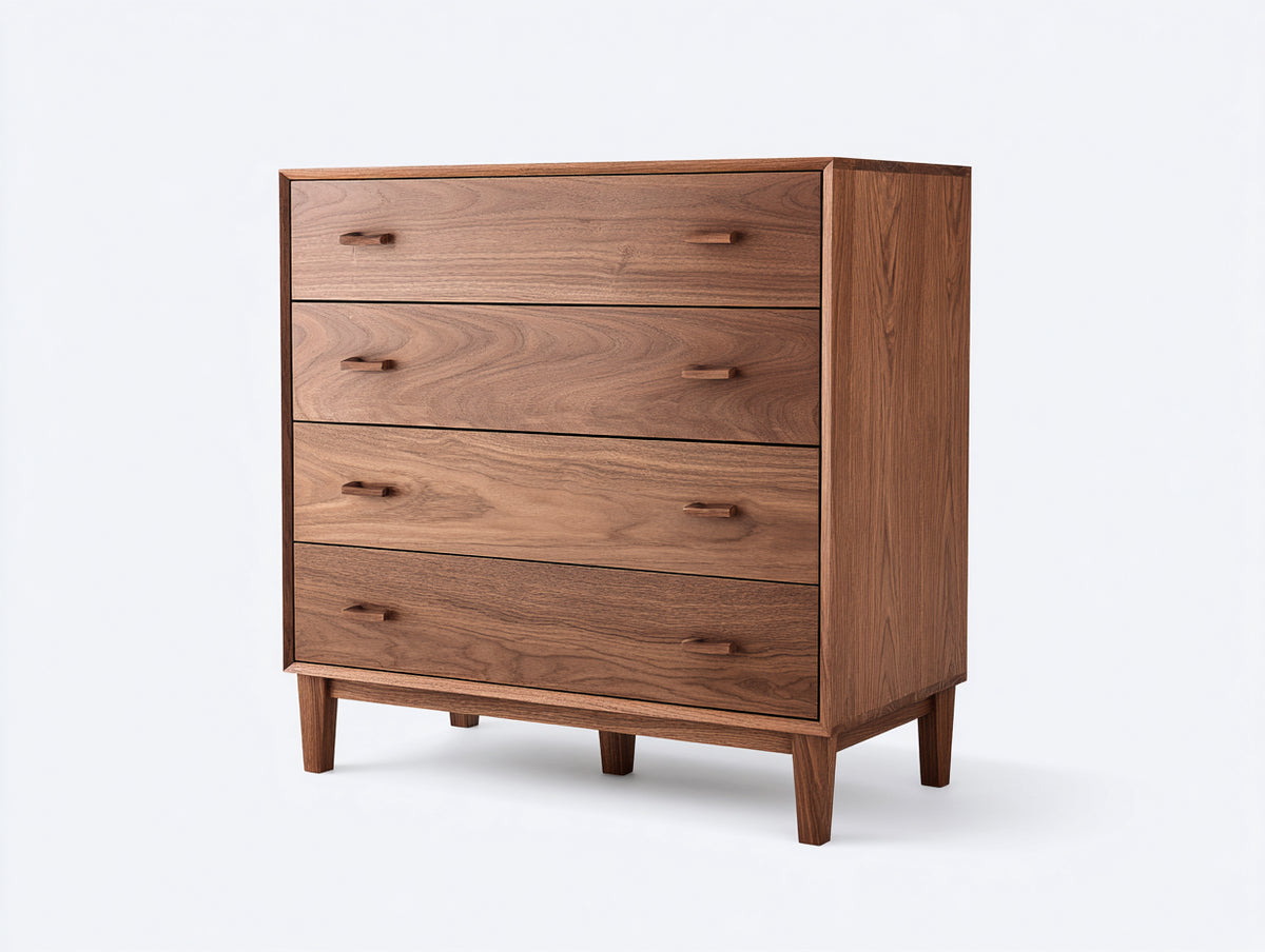 Table de chevet - Bois - 82 x 45 x 96 cm - Noyer - Style mid-century