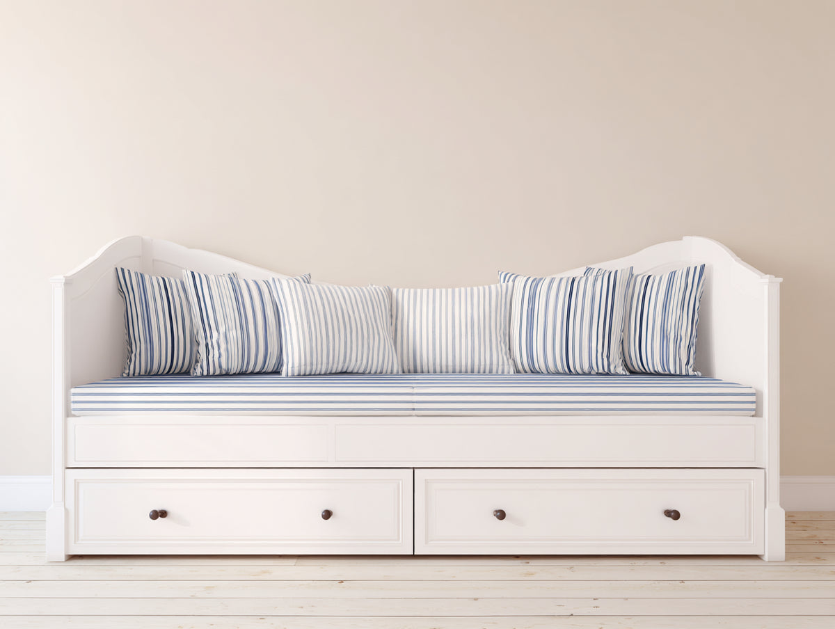 Canapé lit - Bois - 205 x 95 x 105 cm - Blanc - Style romantique