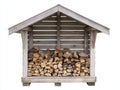 Abri à bûches - Bois - 165x75x175 cm - Gris clair-Bois naturel - Style rustique