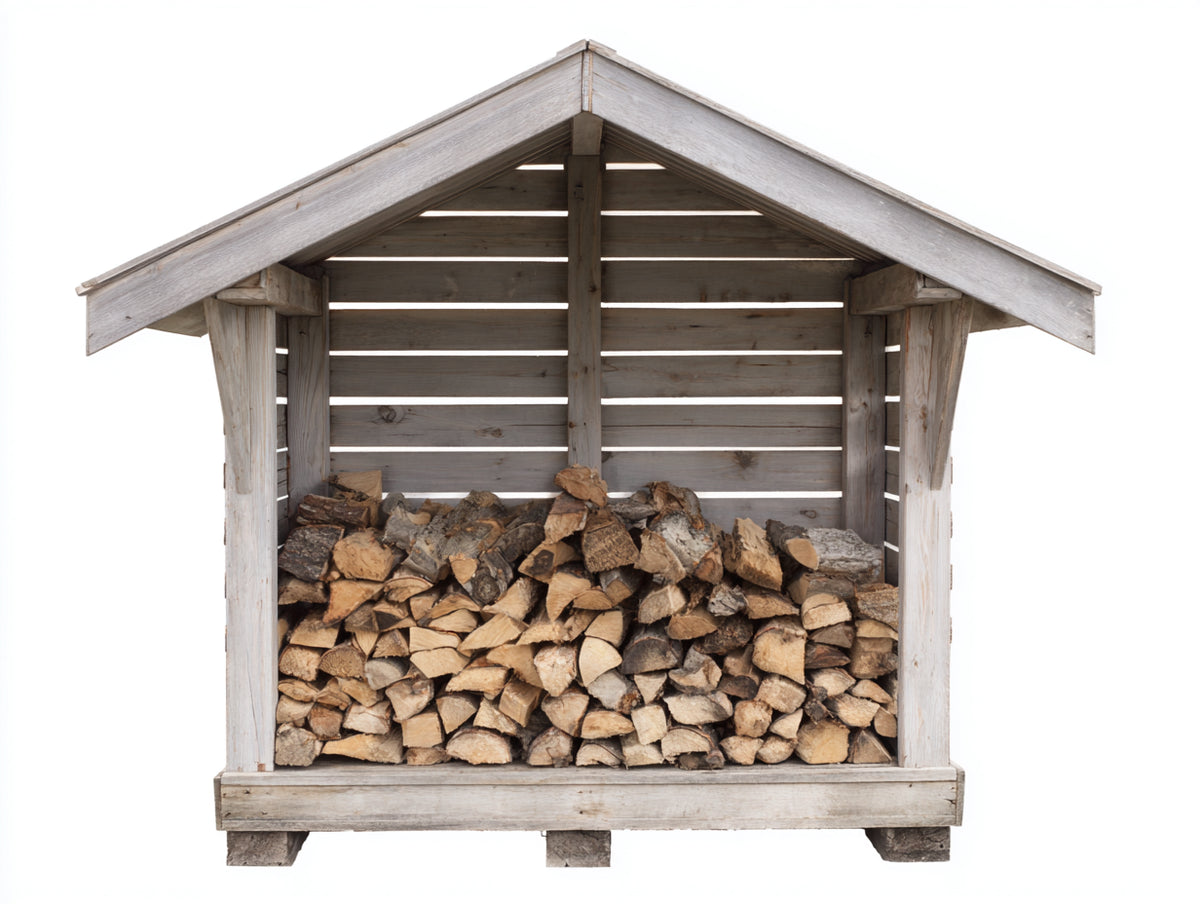 Abri à bûches - Bois - 165x75x175 cm - Gris clair-Bois naturel - Style rustique