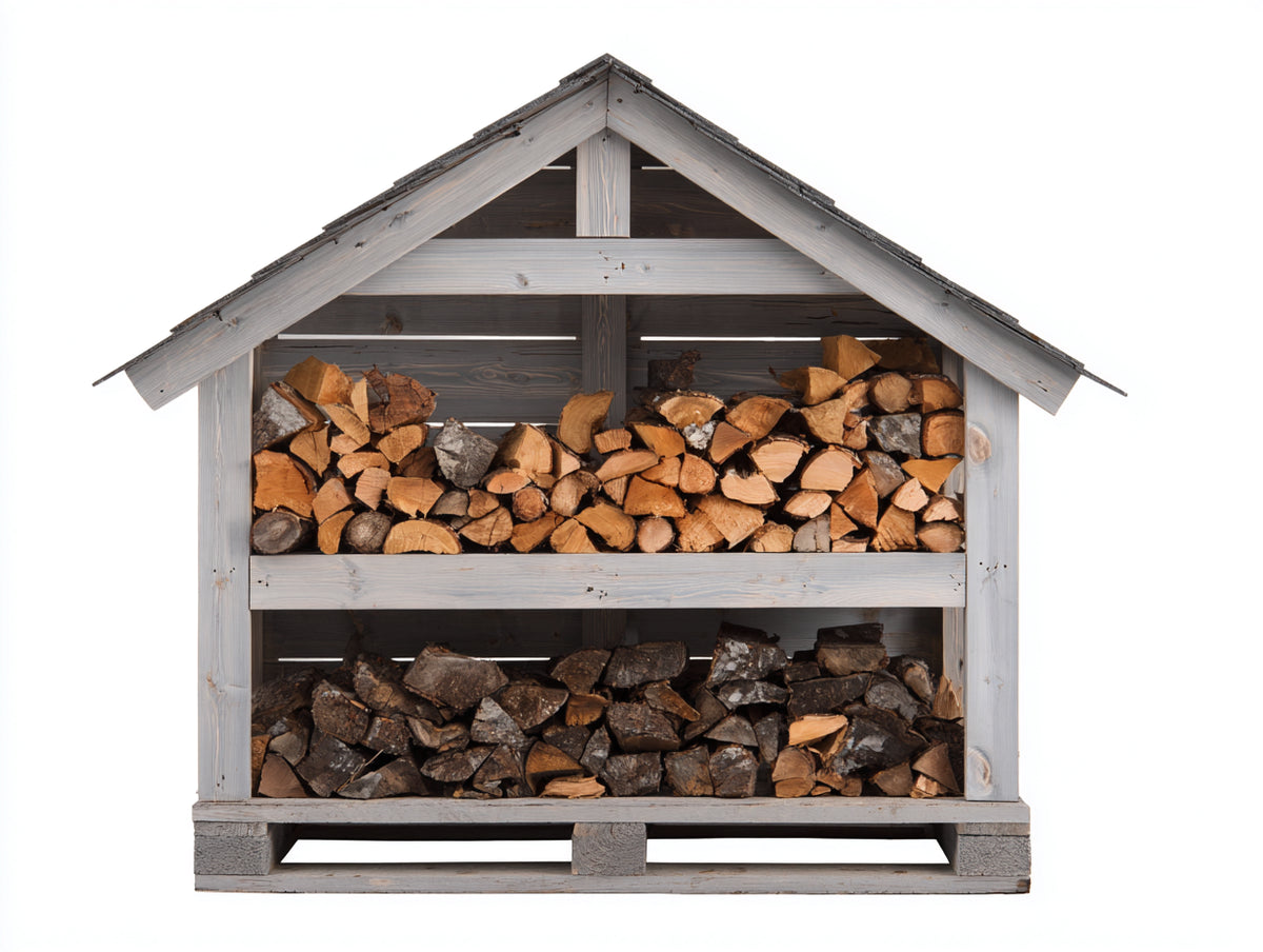 Abri à bûches - Bois - 160x70x175 cm - Gris clair-Gris foncé - Style rustique