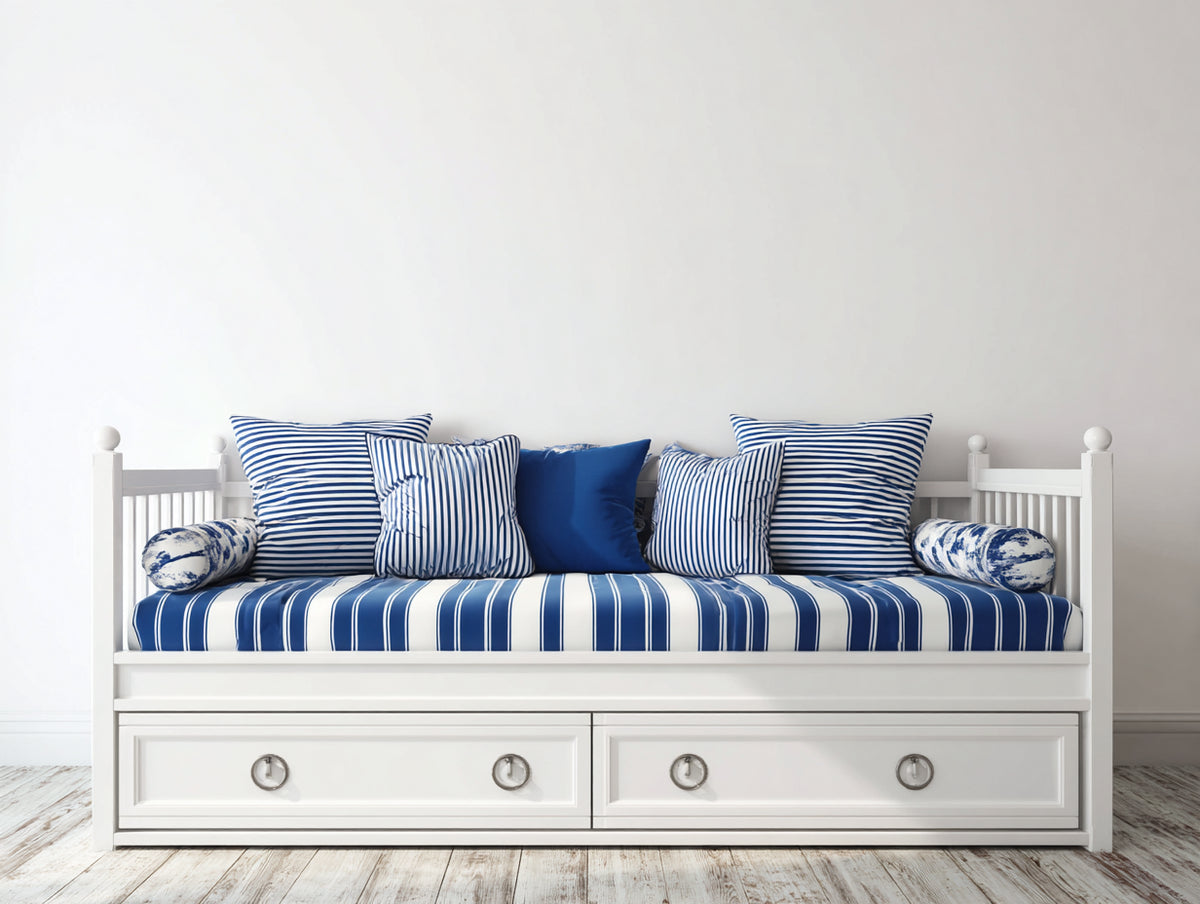 Canapé lit - Bois - 205 x 95 x 90 cm - Blanc - Style bord de mer