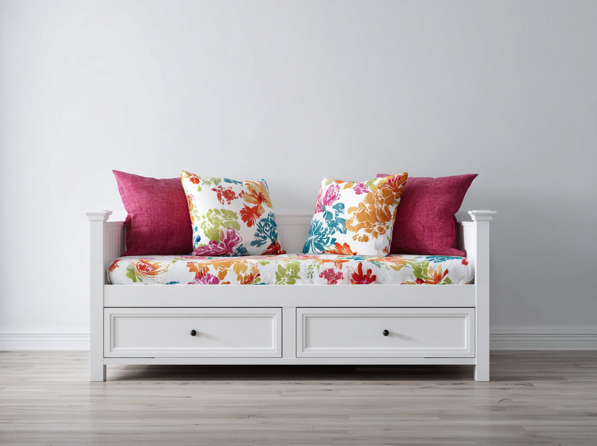 Canapé lit - Bois - 200 x 90 x 85 cm - Blanc - Style contemporain