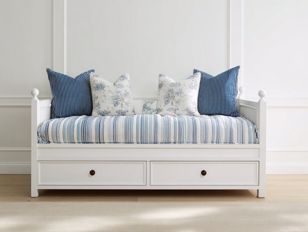 Canapé lit - Bois - 200 x 90 x 80 cm - Blanc - Style classique